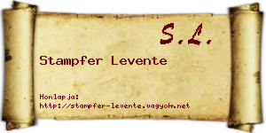 Stampfer Levente névjegykártya